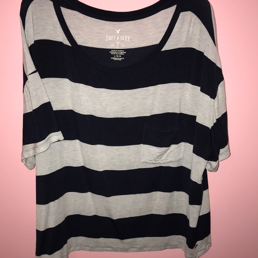 Blue striped shirt
